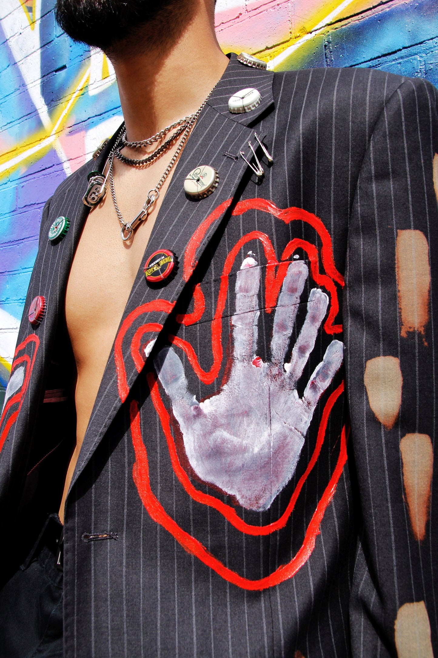 Shut your pretty mouth - upcycled sustainable unisex blazer in punky style