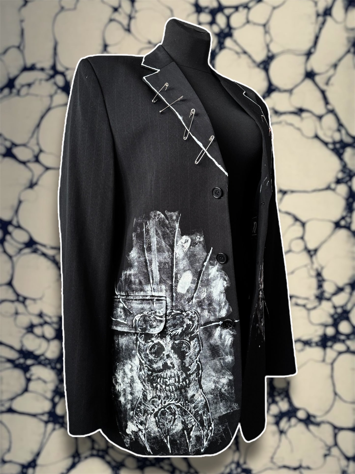 “Eat” hand painted blazer