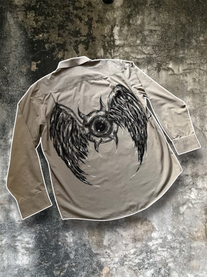 “Flying eye” handpainted shirt