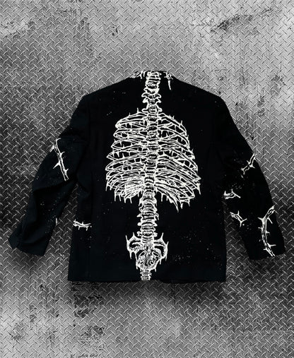 Unisex blazer with ribs and spine