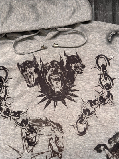 “Dogs” gray hoodie