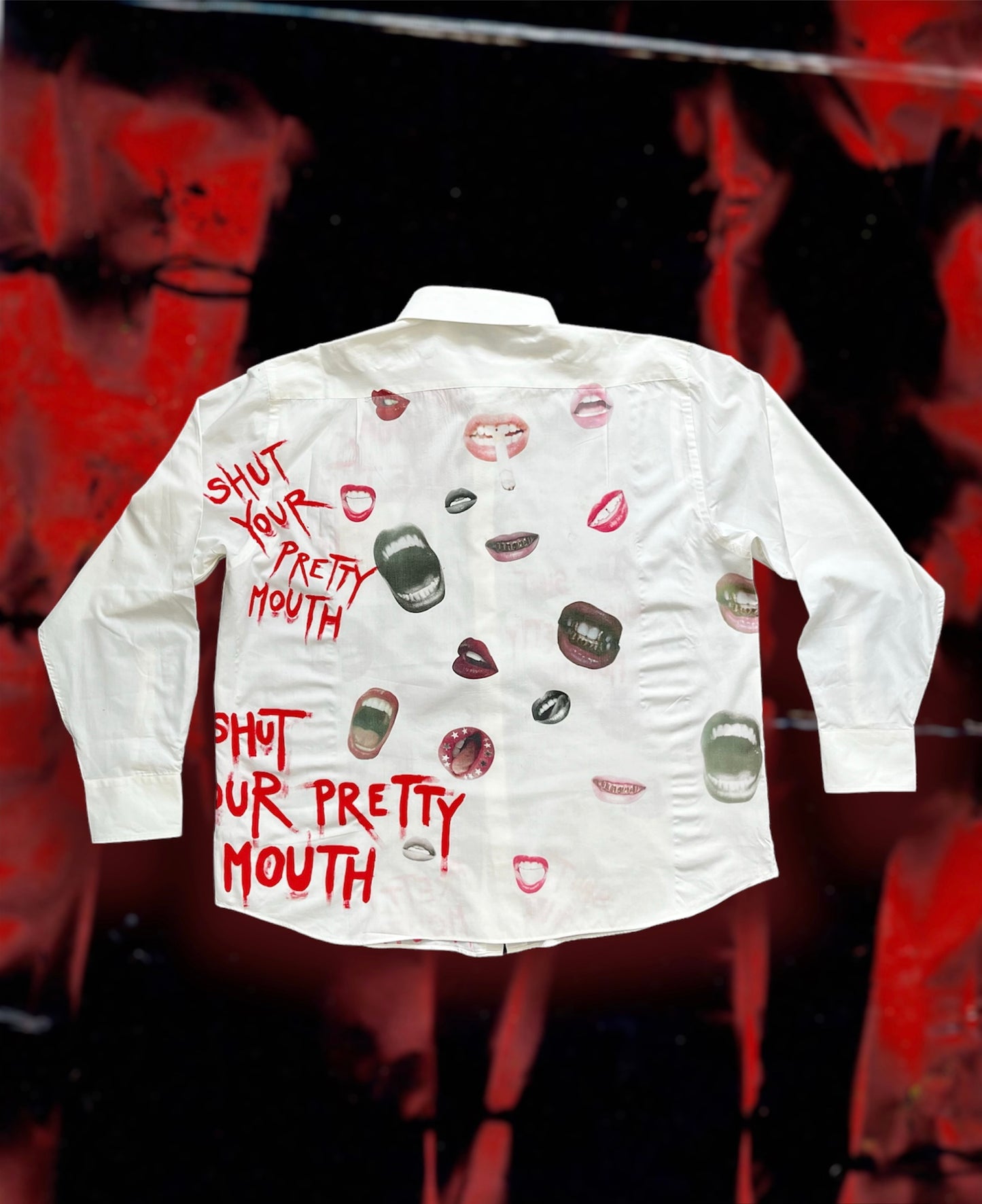 “SHUT YOUR PRETTY MOUTH” white shirt