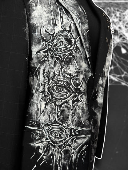 “Eyepocalypse” hand painted blazer