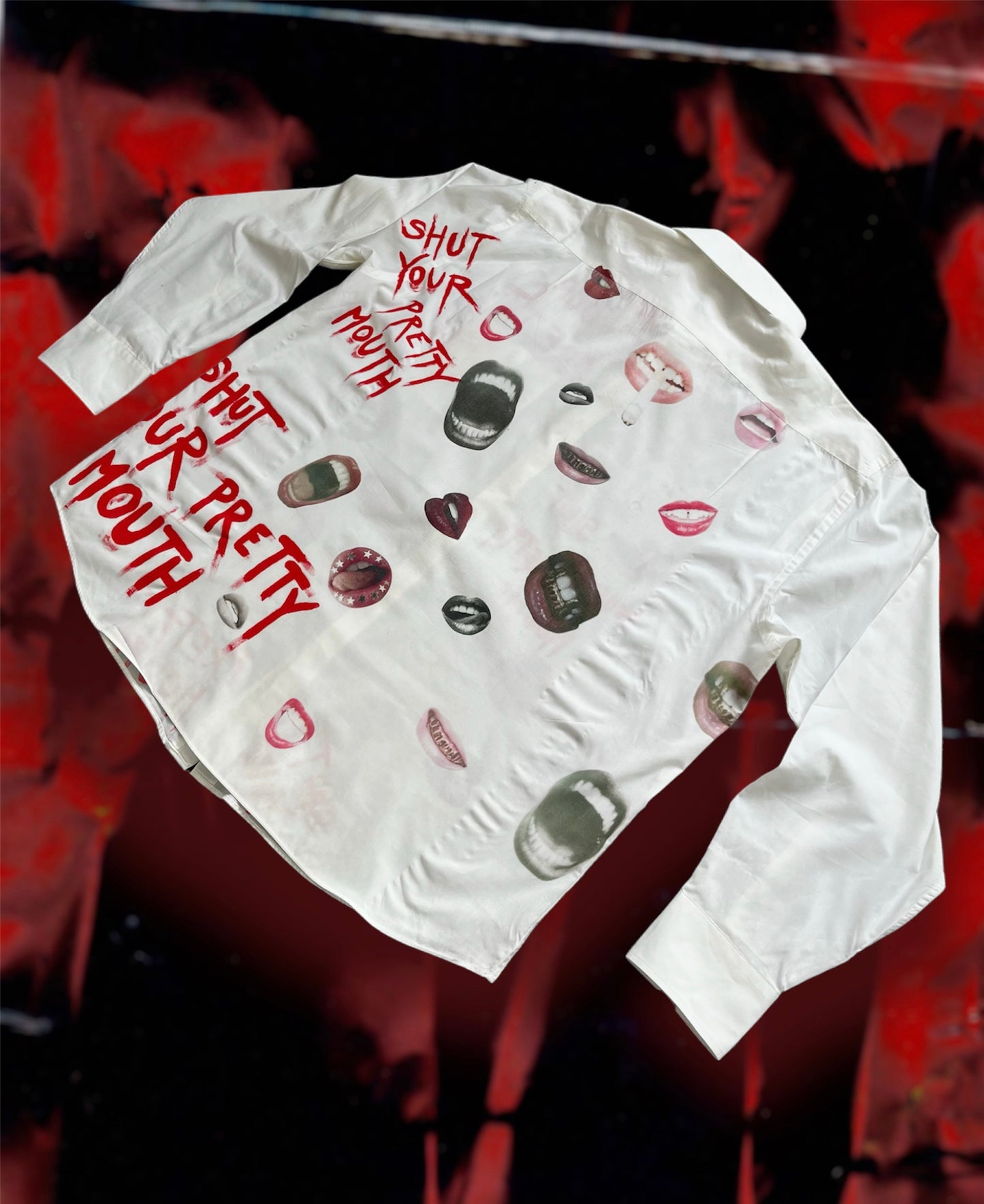 “SHUT YOUR PRETTY MOUTH” white shirt
