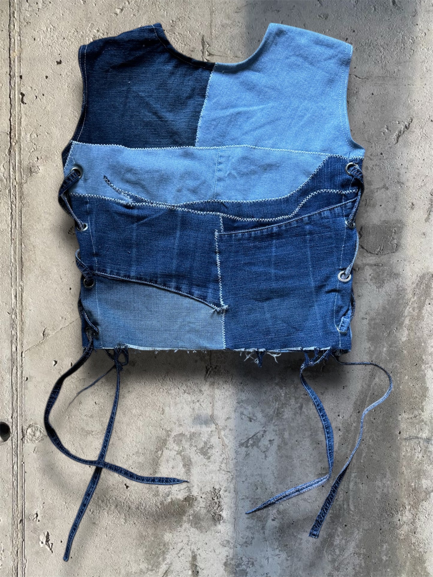 Upcycled denim top