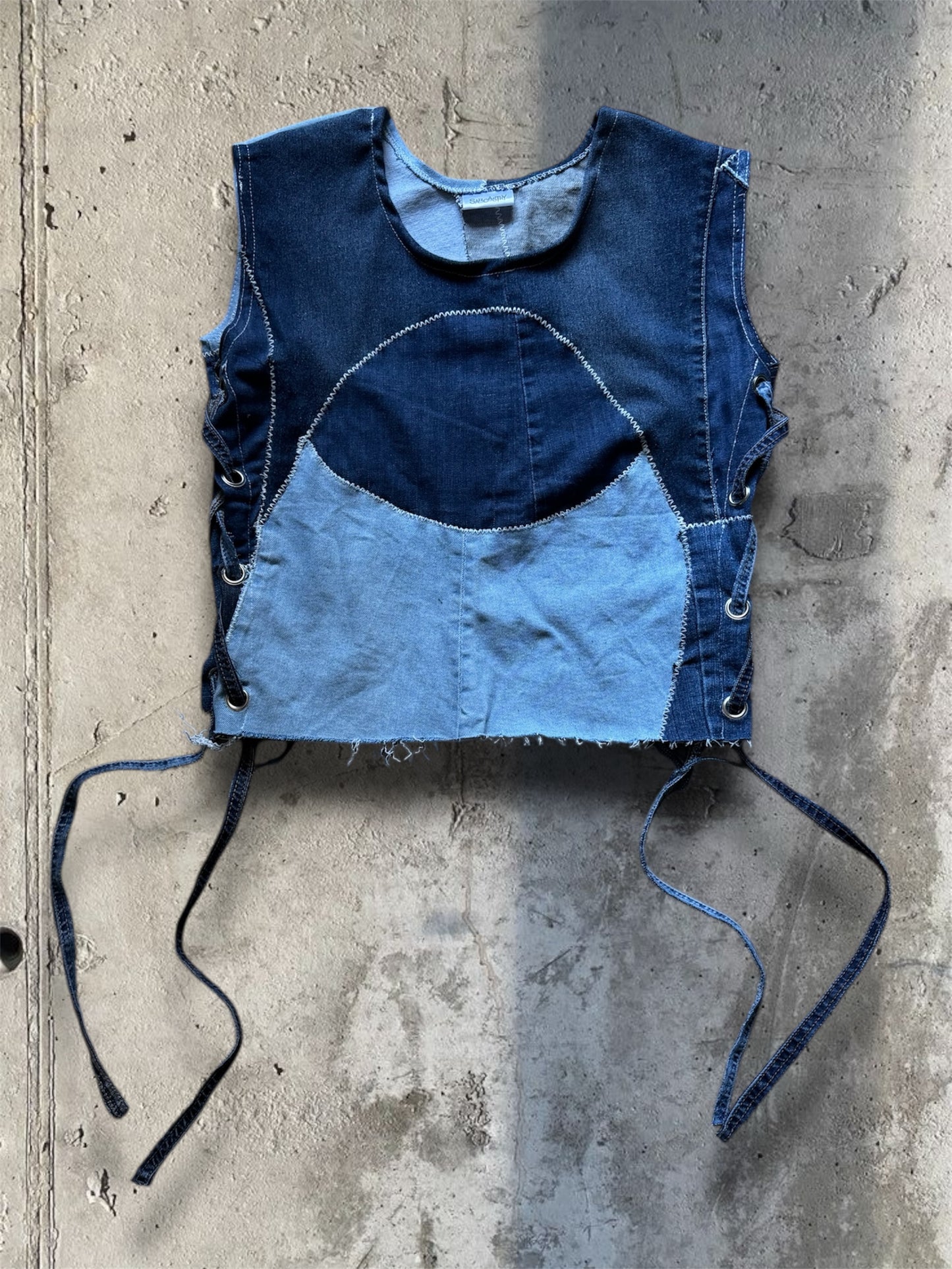 Upcycled denim top