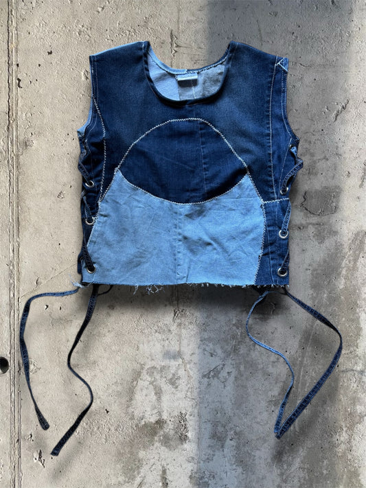 Upcycled denim top