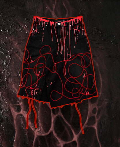 “Blood lines” black and red skirt