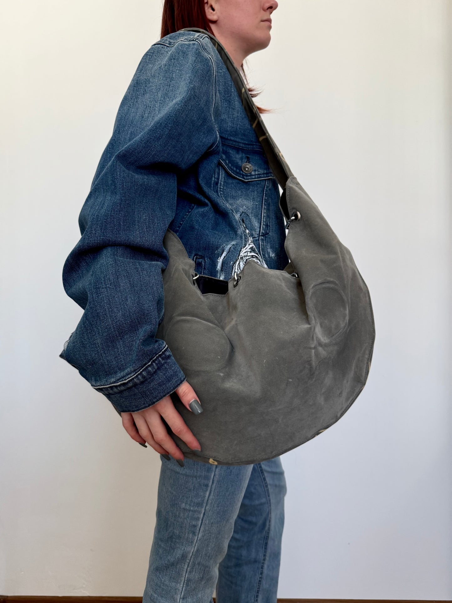 Large bag in khaki colour