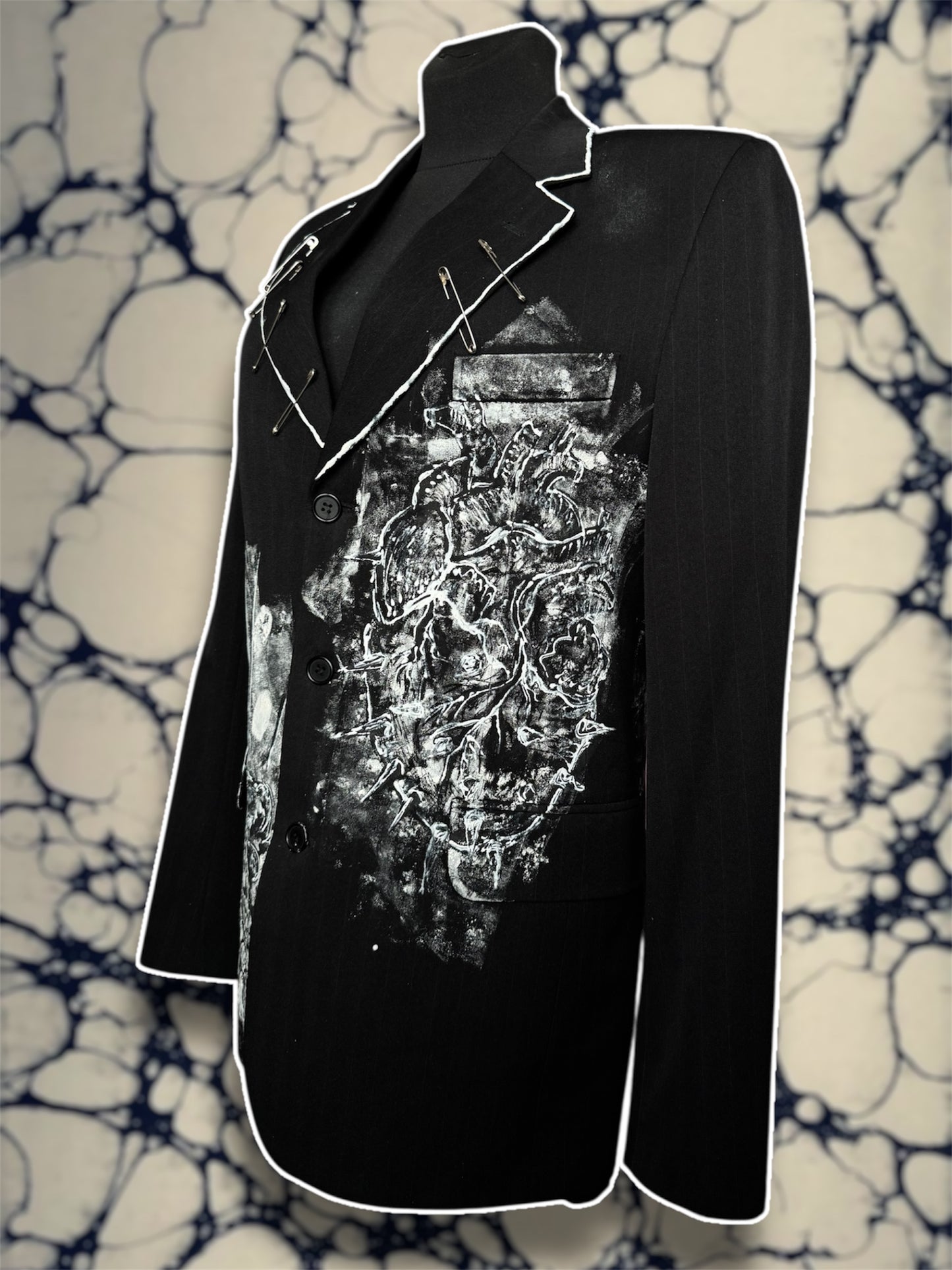 “Eat” hand painted blazer