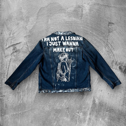 “Make out” denim jacket