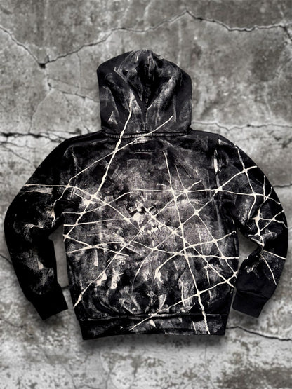 “Webs” hand painted black hoodie