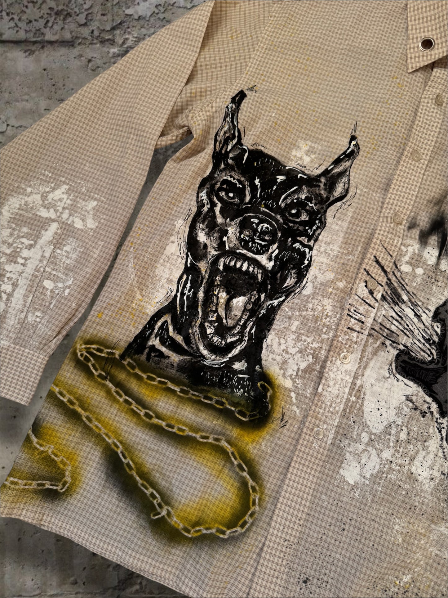“Dogs” hand painted 1/1 shirt