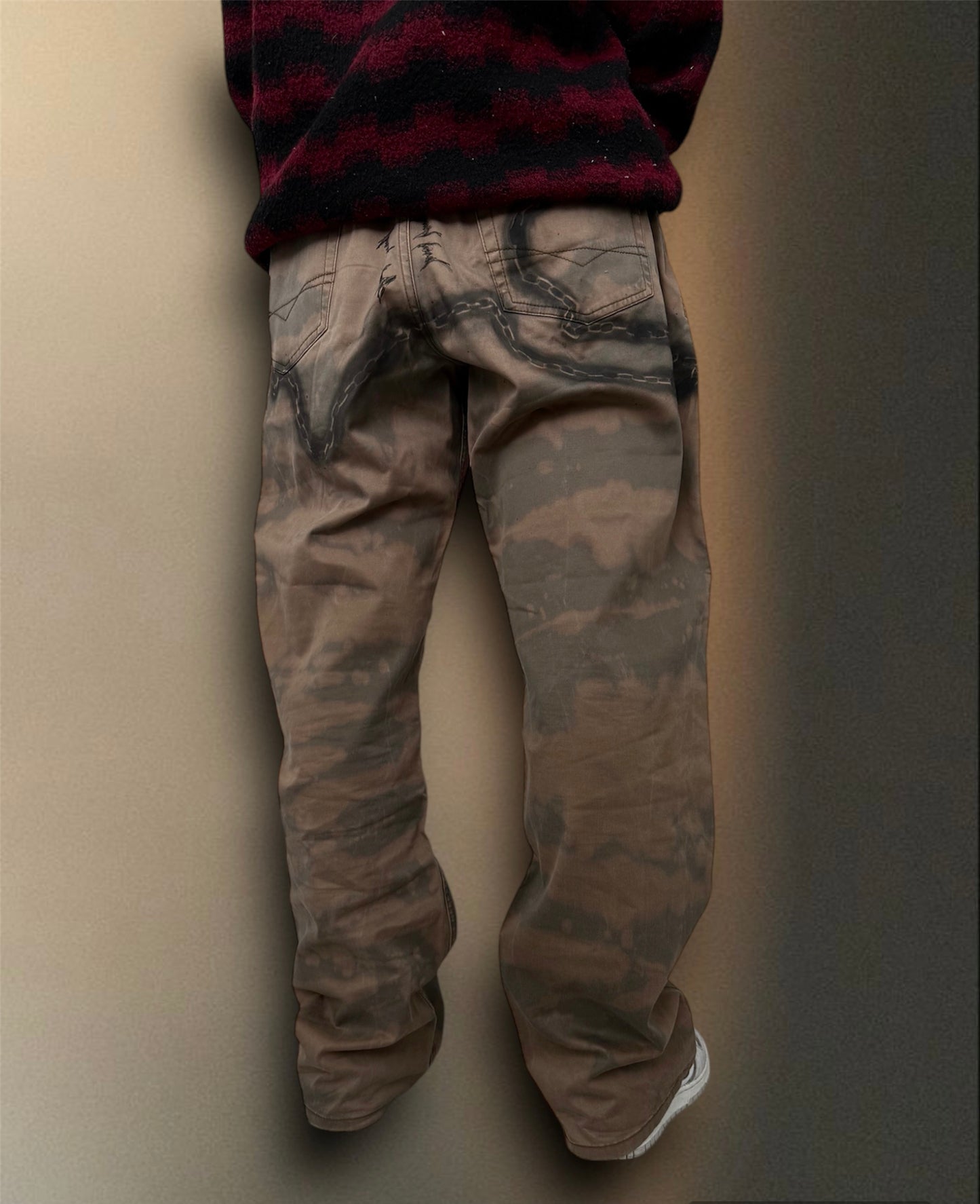 “Kiss the ground” hand painted trousers