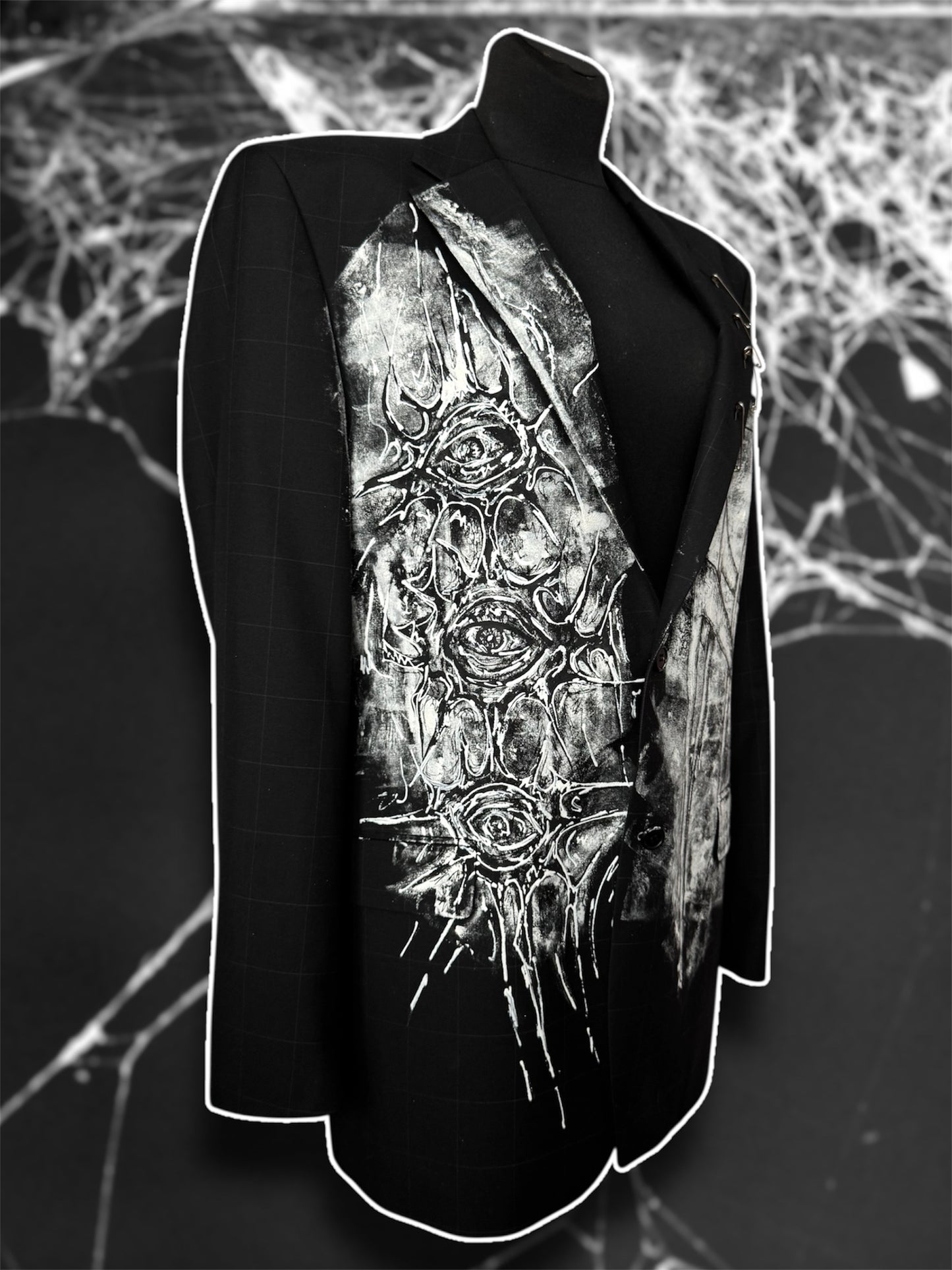 “Eyepocalypse” hand painted blazer