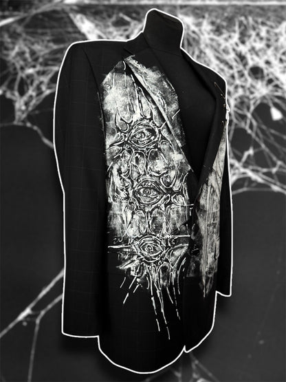 “Eyepocalypse” hand painted blazer
