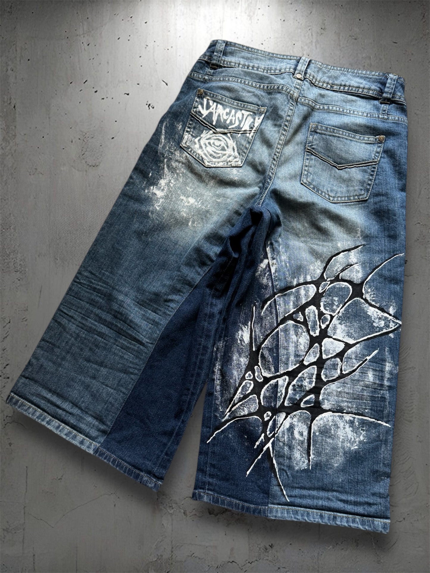 “Shelly” 1/1 hand painted jorts