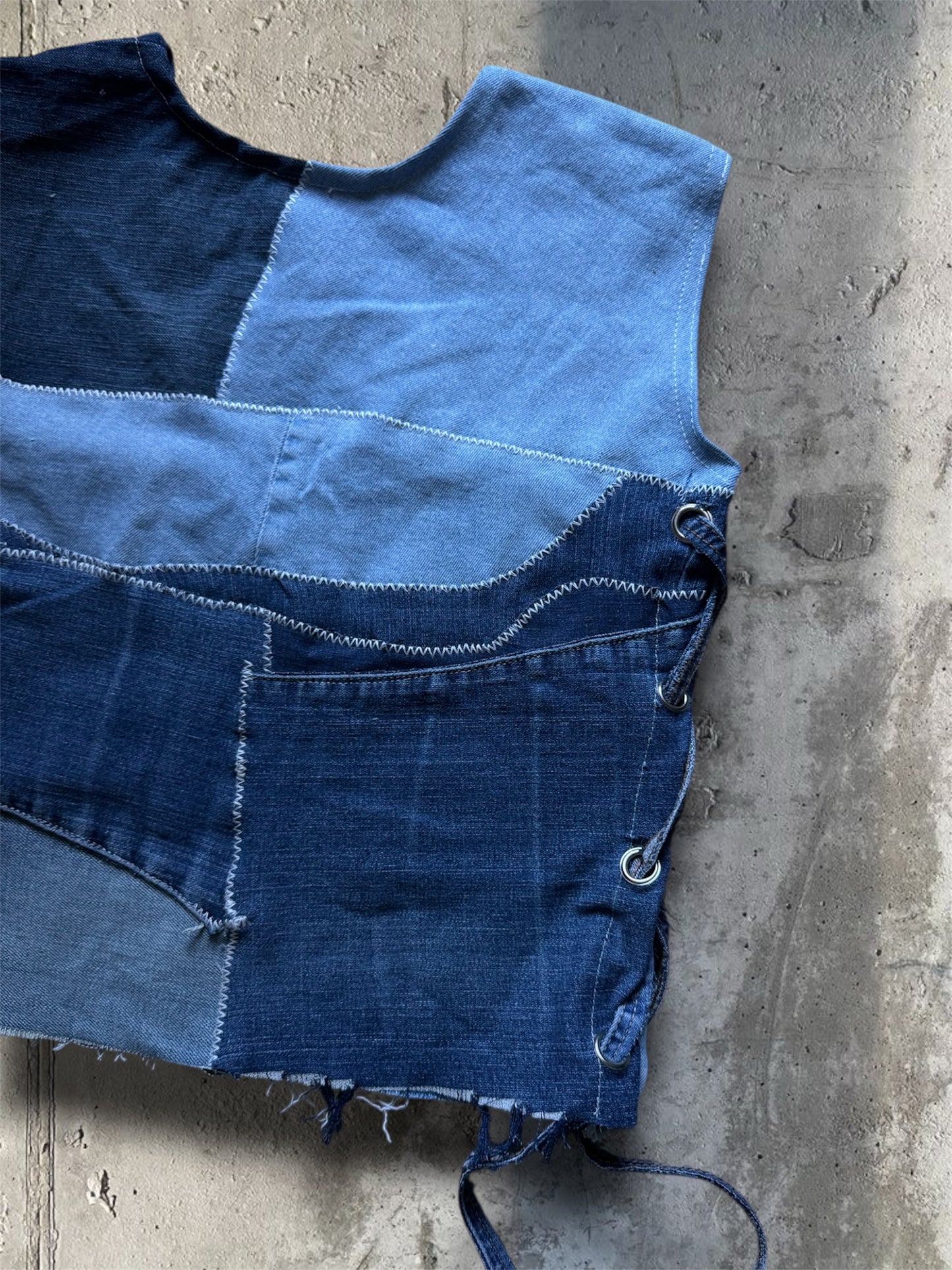 Upcycled denim top