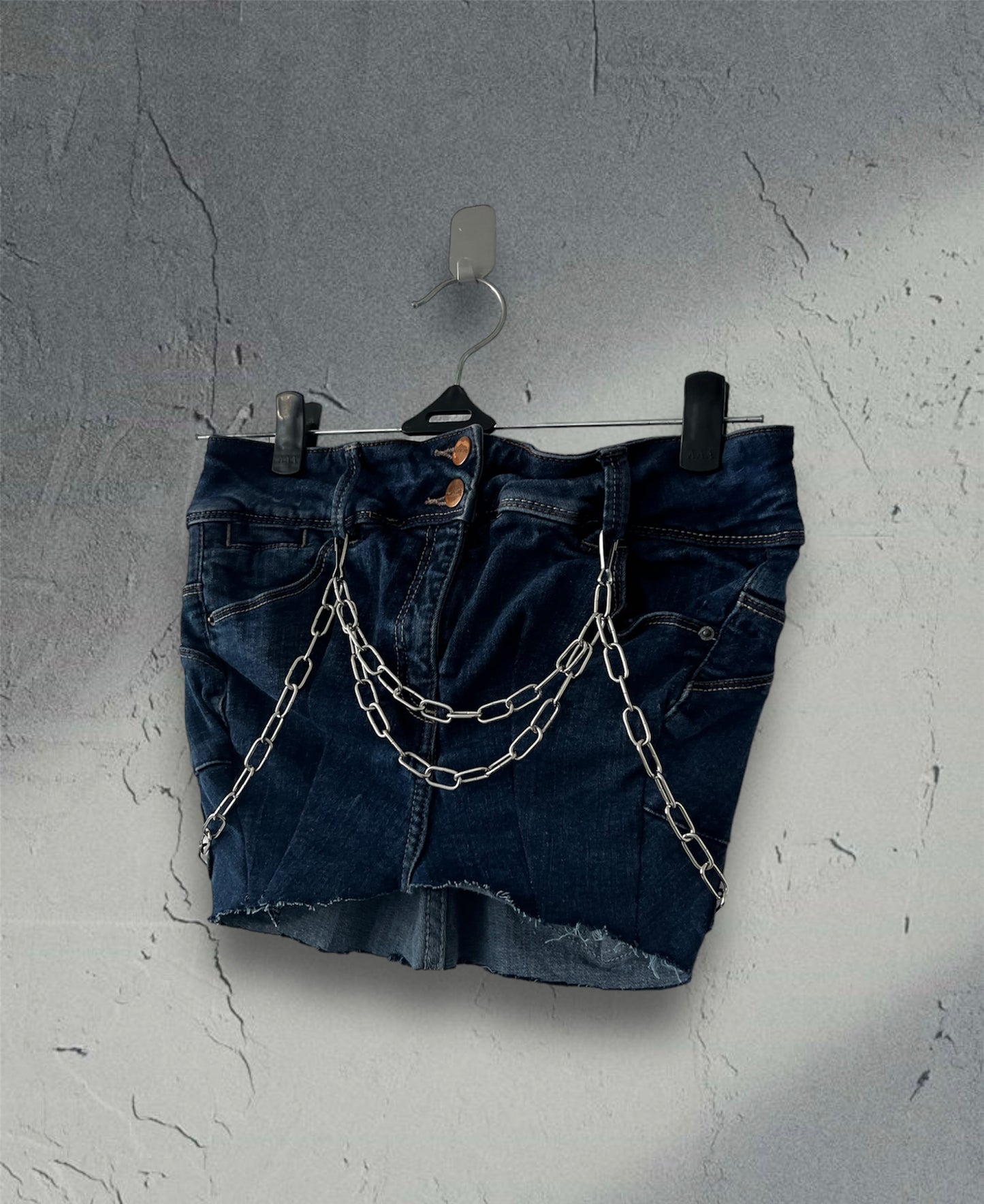 Denim top with chains