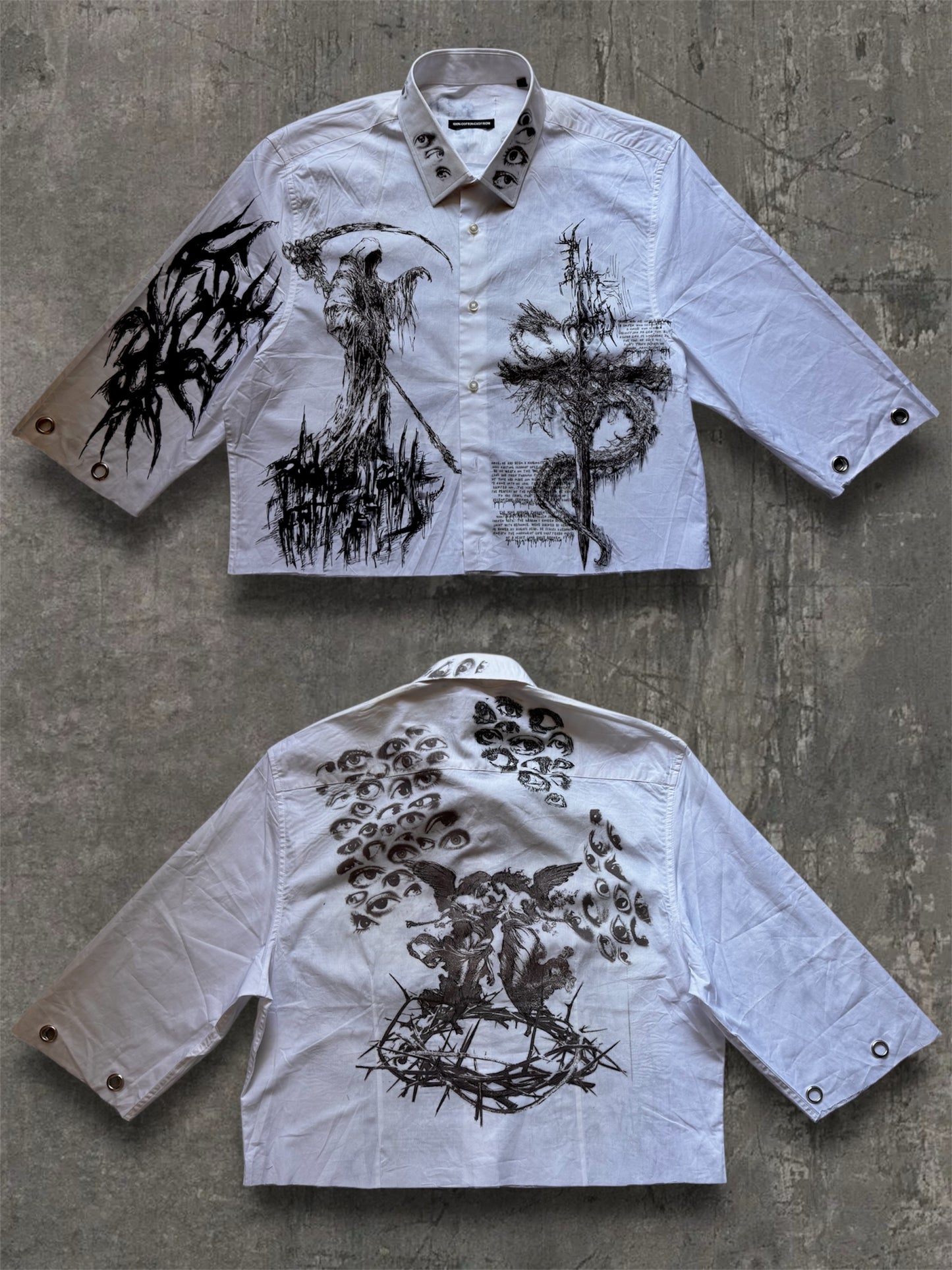 “Keeper” 1/1 cropped white shirt