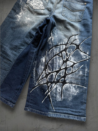 “Shelly” 1/1 hand painted jorts