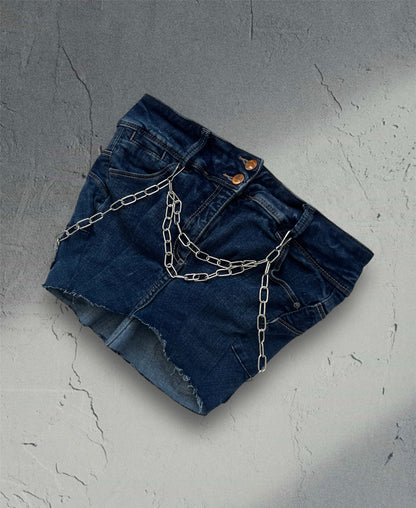 Denim top with chains