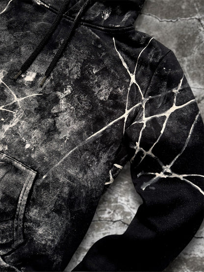 “Webs” hand painted black hoodie