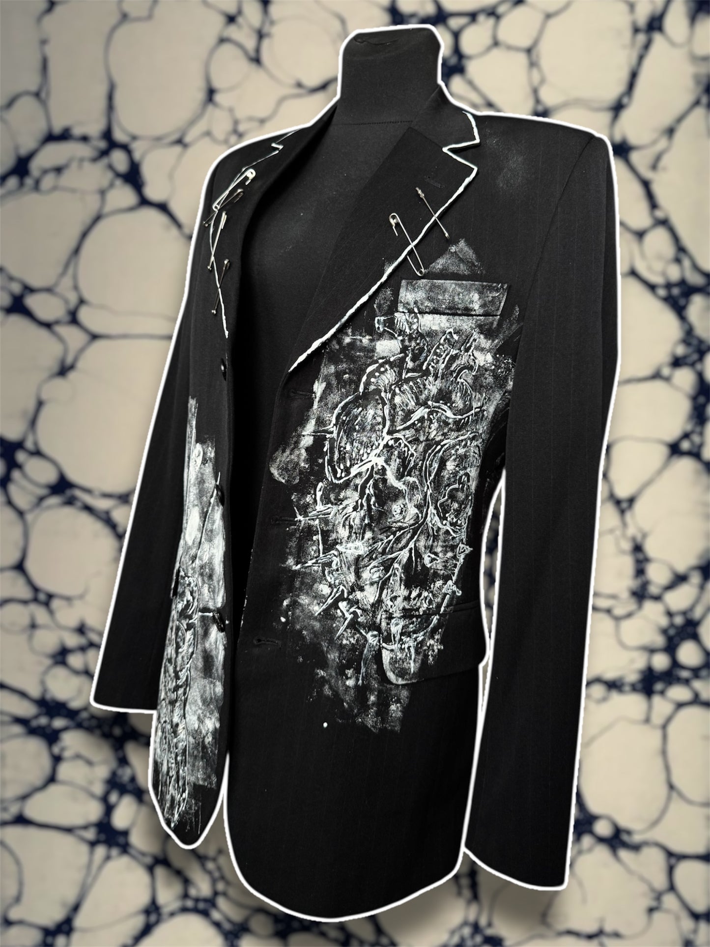 “Eat” hand painted blazer