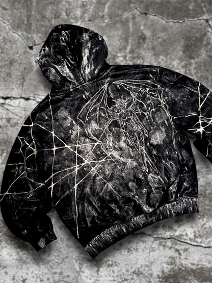 “Mouthball” hand painted black hoodie