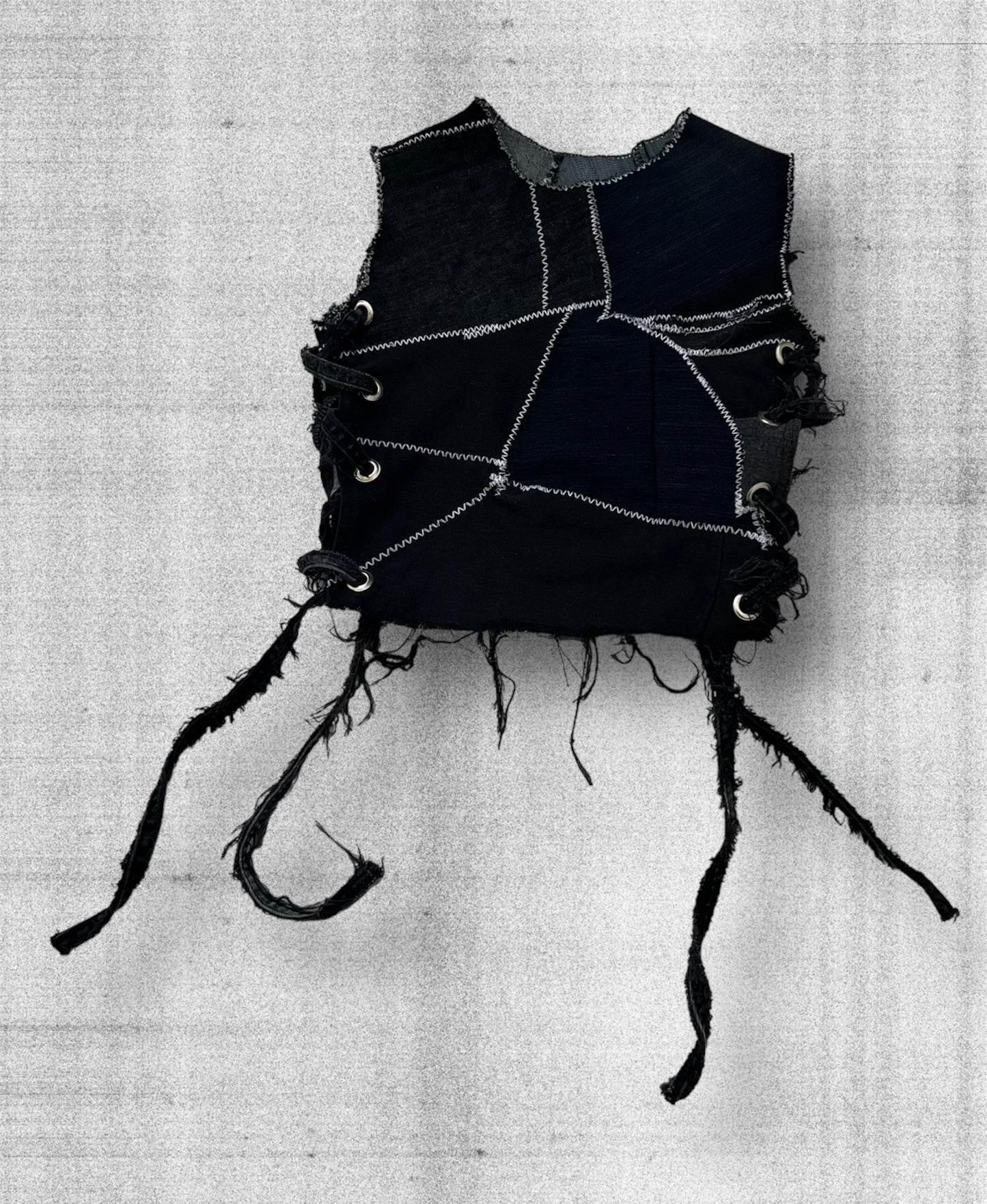 Black denim crop top