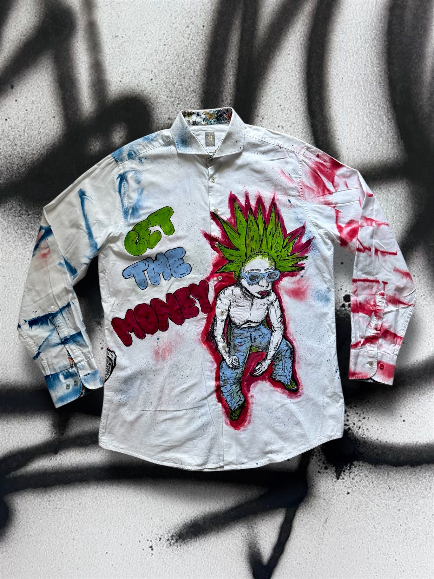 “What you got?” Handpainted shirt