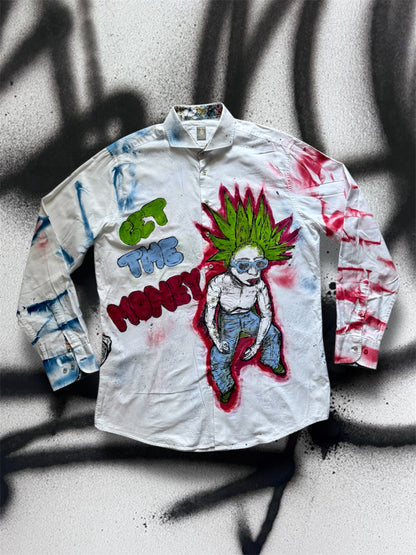 “What you got?” Handpainted shirt