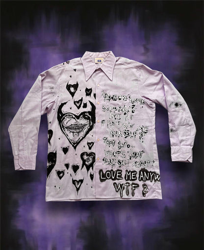 “LOVE ME ANYWAY” purple shirt