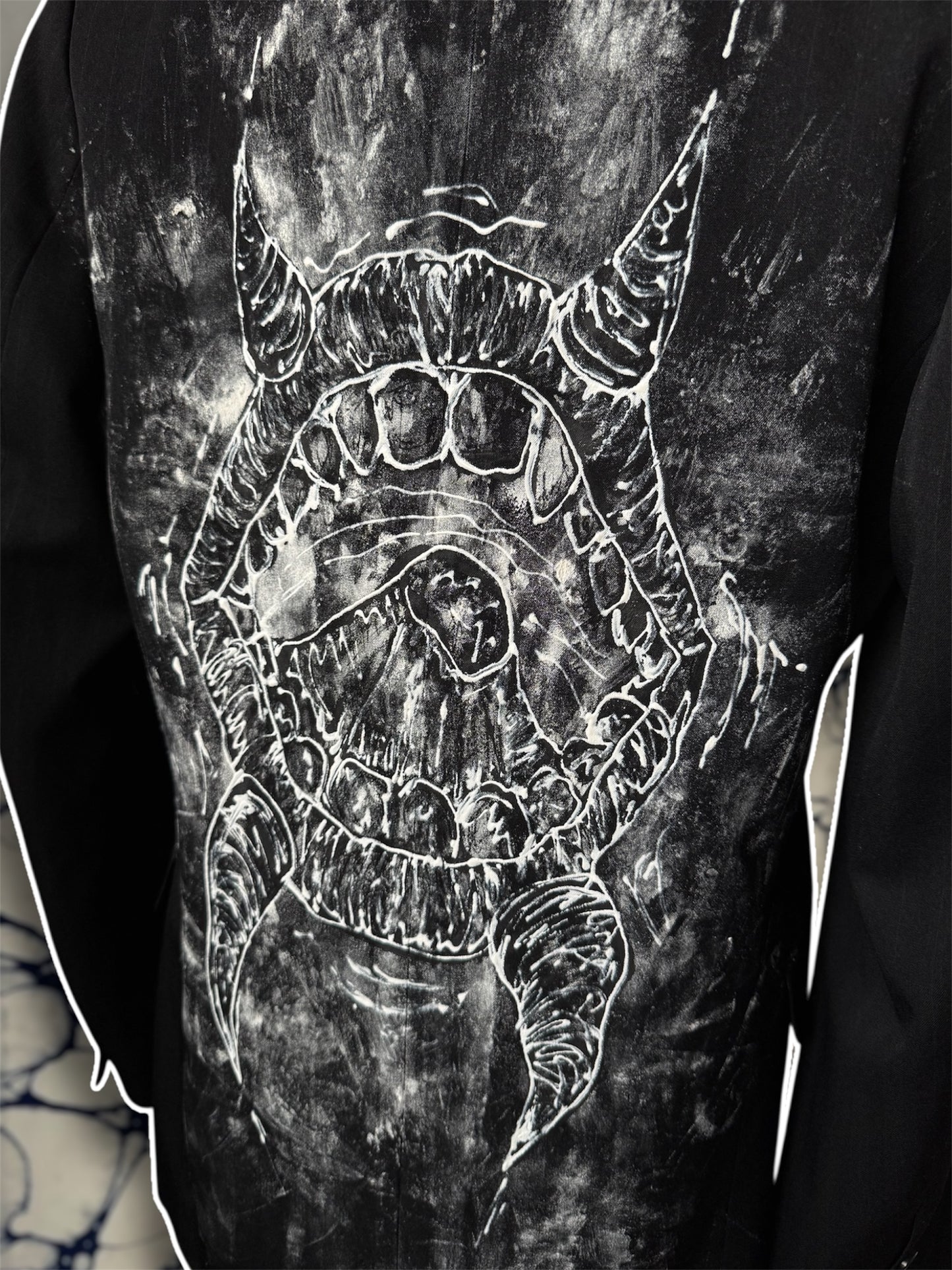 “Eat” hand painted blazer