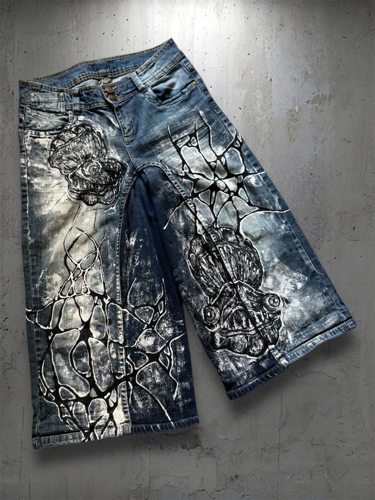 “Shelly” 1/1 hand painted jorts