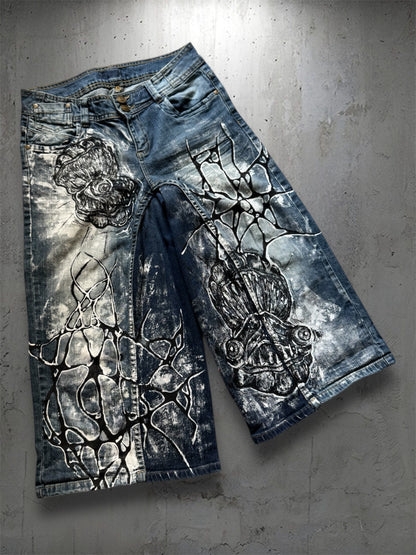 “Shelly” 1/1 hand painted jorts