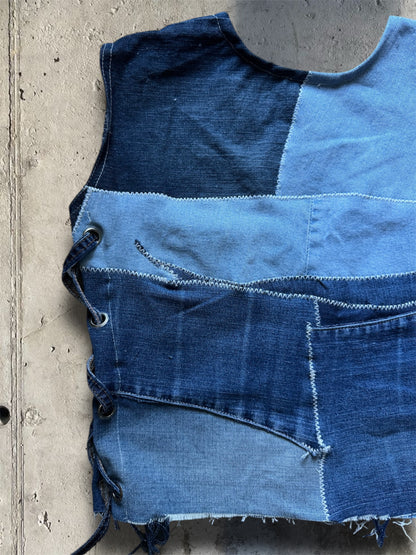 Upcycled denim top