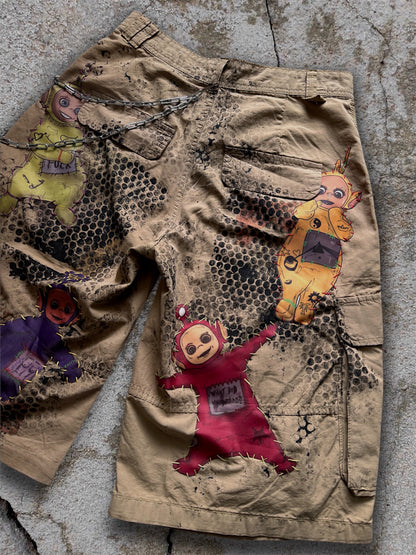 Teletubbies 1/1 upcycled jorts