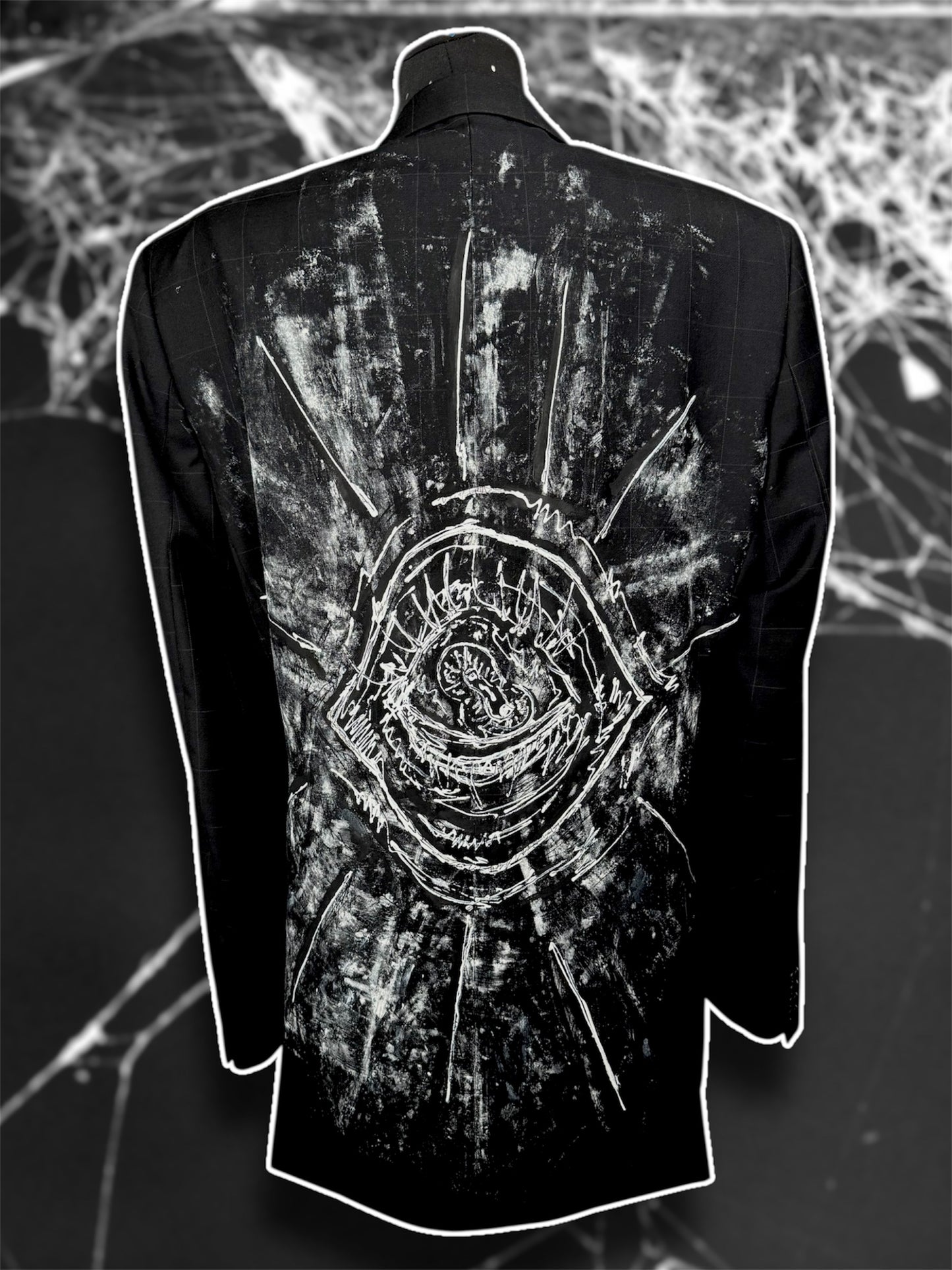 “Eyepocalypse” hand painted blazer