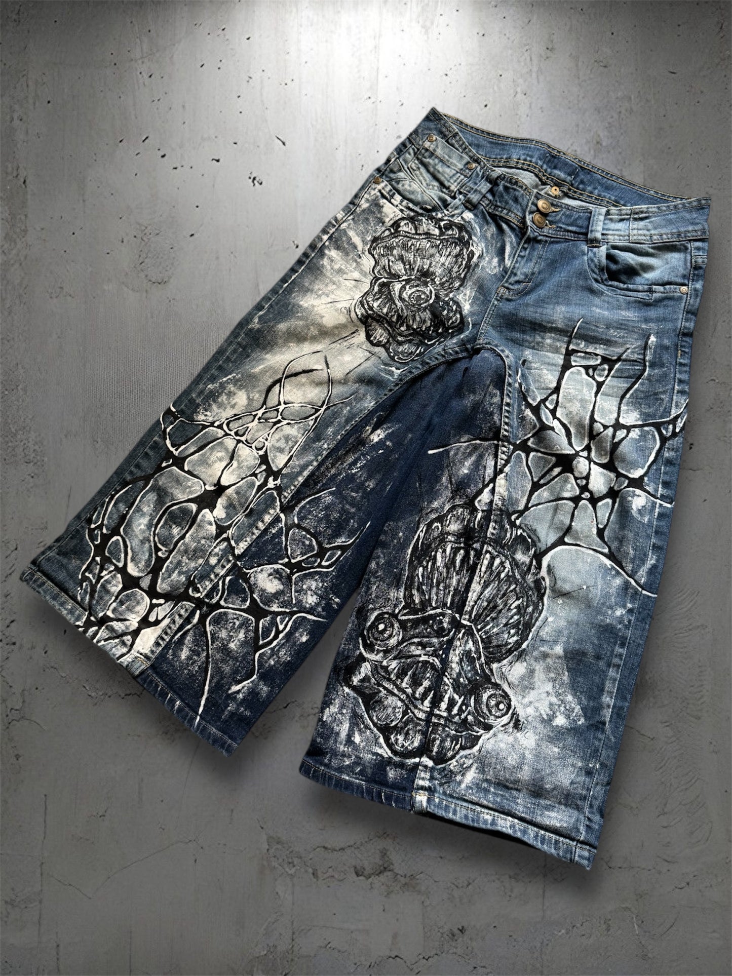 “Shelly” 1/1 hand painted jorts