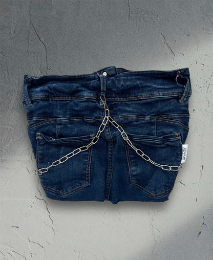 Denim top with chains