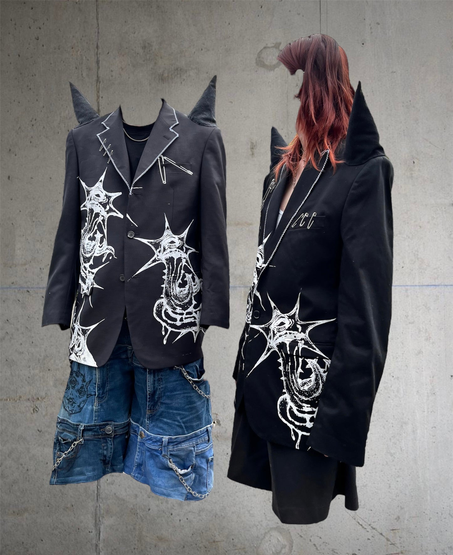 Punky blazer with spikes