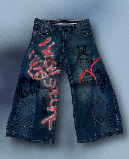 “Special” baggy jeans with art