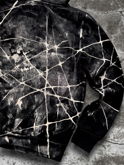 “Webs” hand painted black hoodie