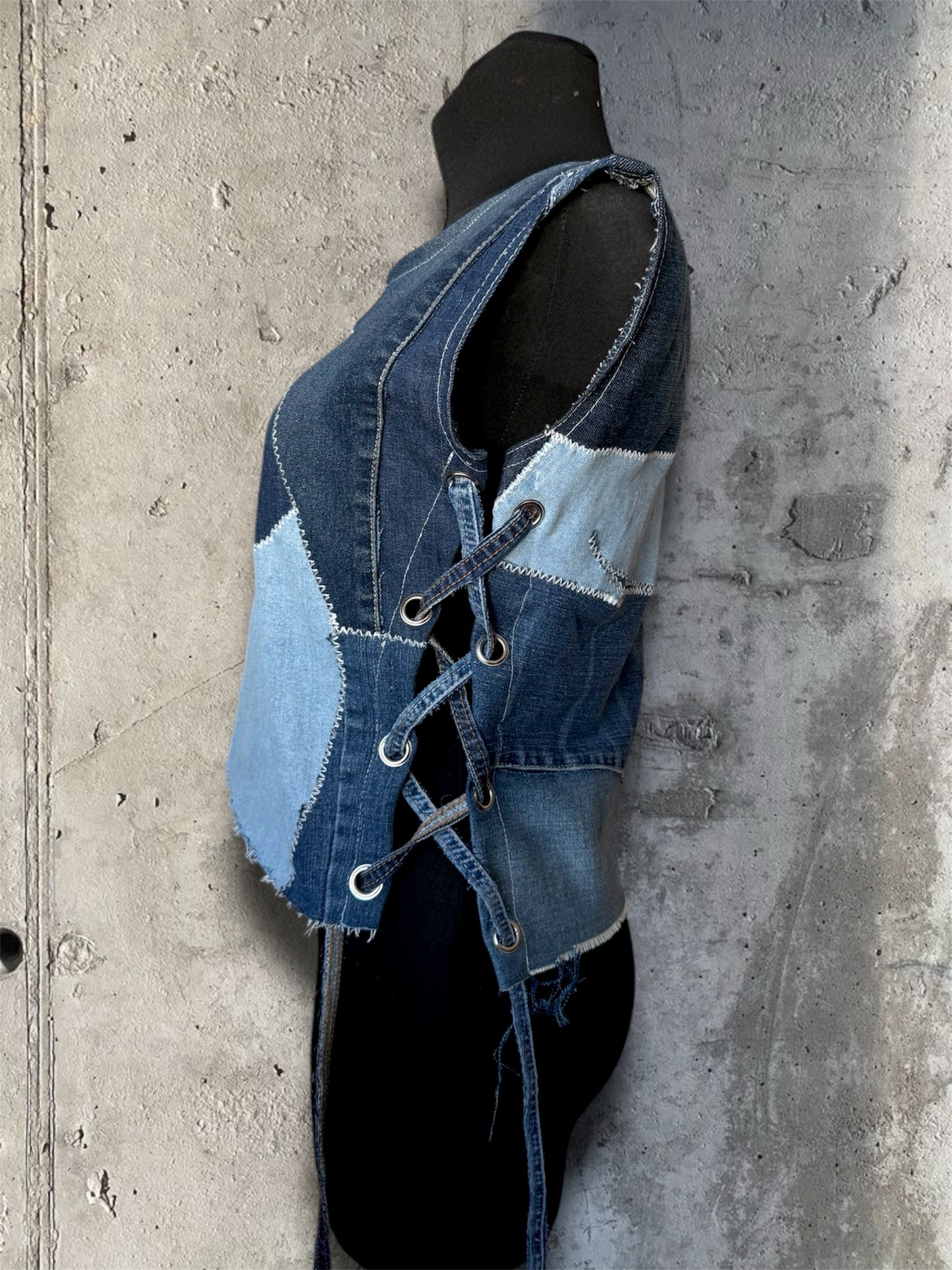 Upcycled denim top