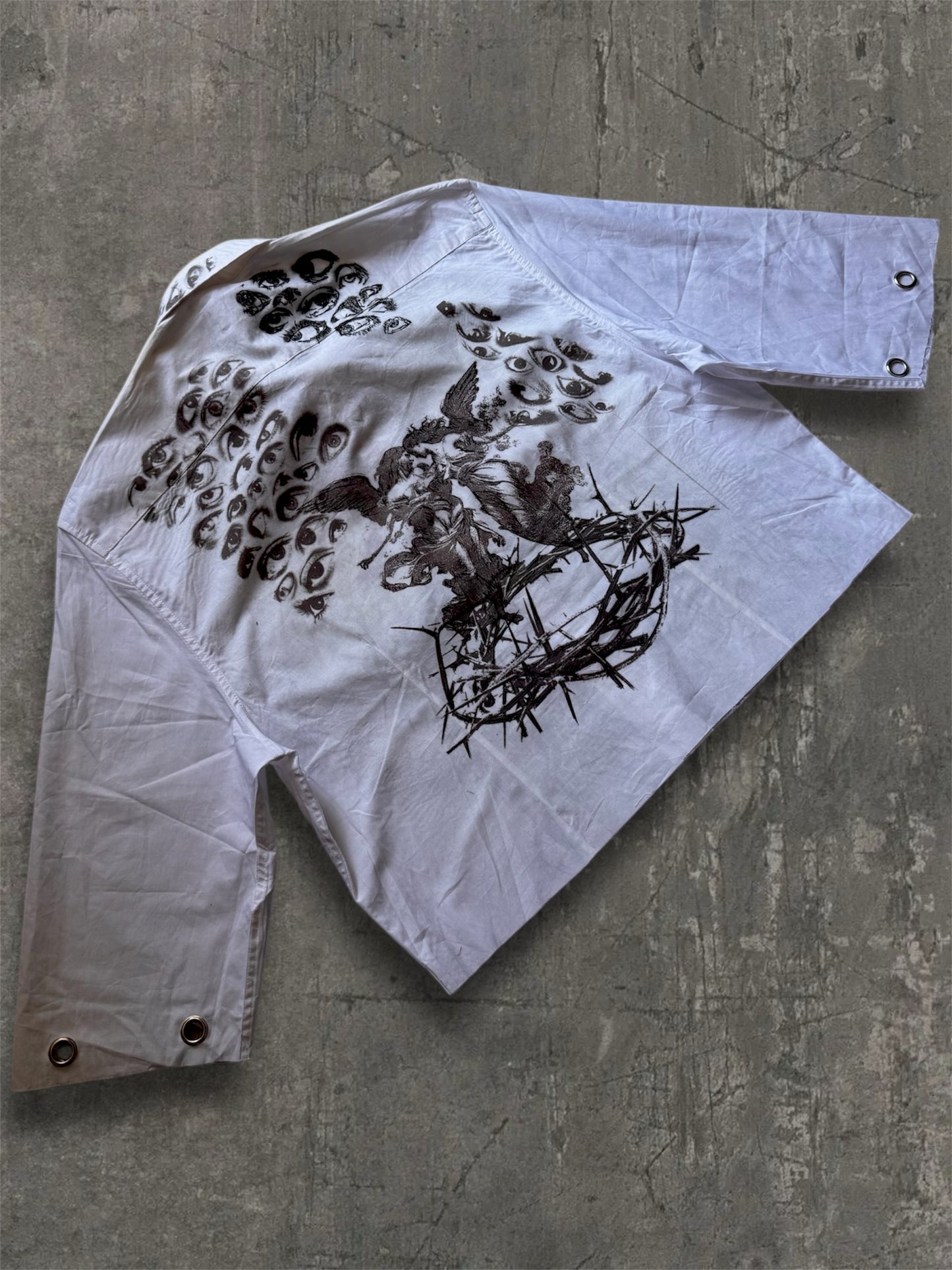 “Keeper” 1/1 cropped white shirt