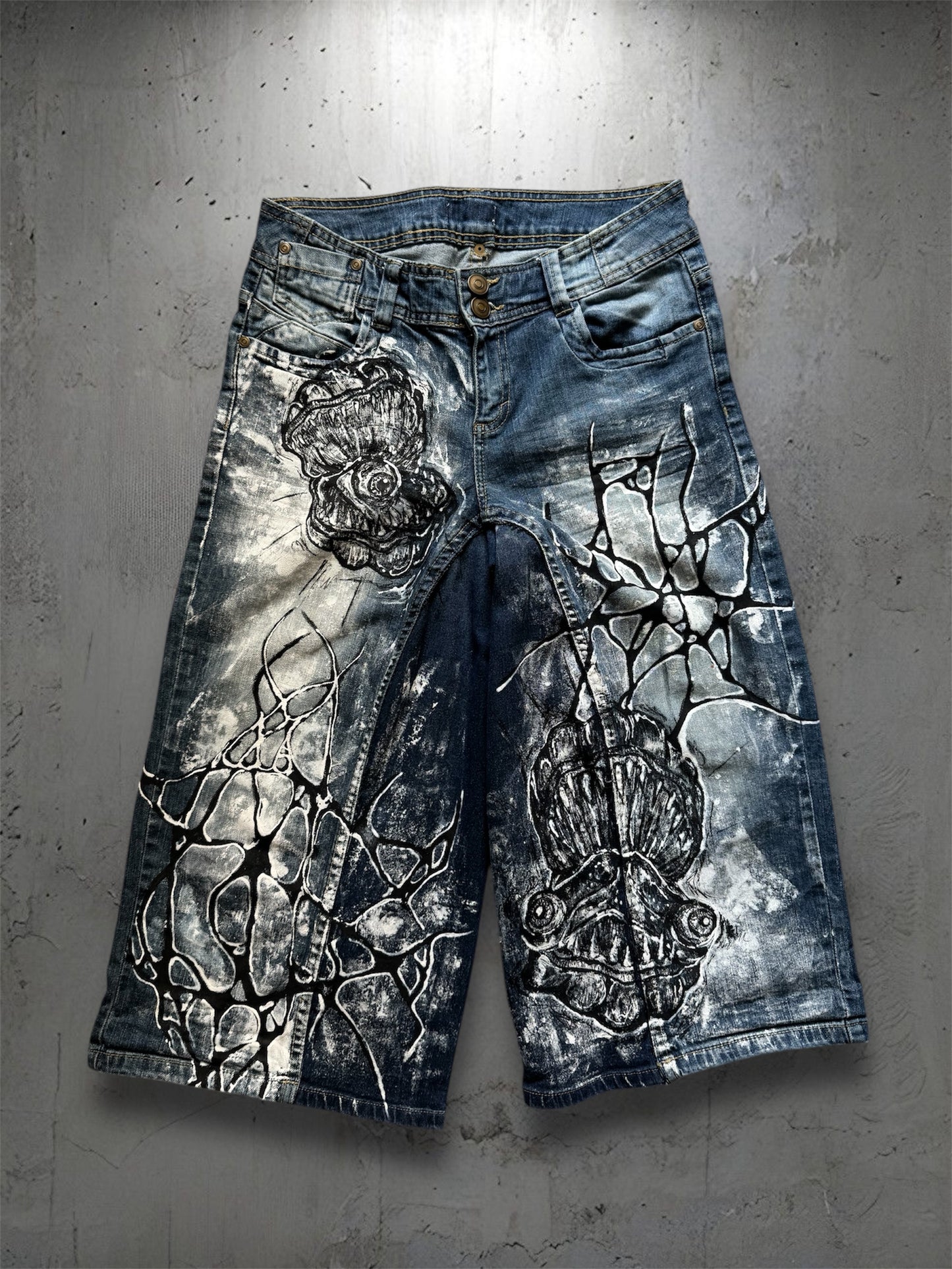 “Shelly” 1/1 hand painted jorts