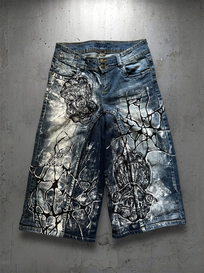 “Shelly” 1/1 hand painted jorts