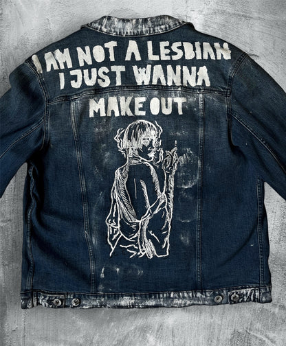 “Make out” denim jacket