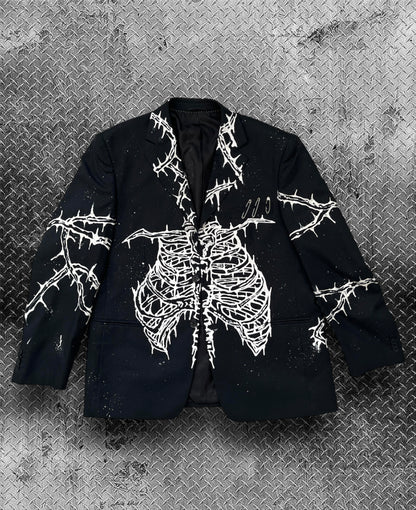 Unisex blazer with ribs and spine
